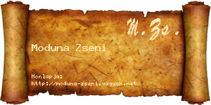 Moduna Zseni névjegykártya